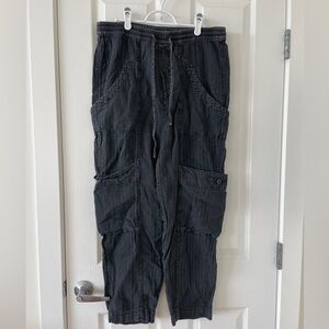 Free People Linen Cargo Pantss